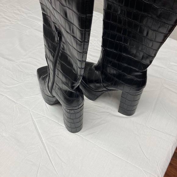 NEW Jeffrey Campbell Platform Boot Croc 8 Black - Picture 5 of 10